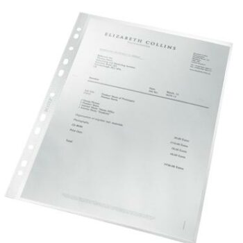 Leitz Recycle Punched A4 Pockets Clear 47913003 Pack 25 Fusion Office