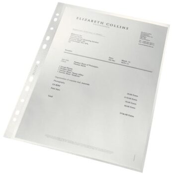 Leitz Recycle Punched Pockets A4 Clear 47911003 Pack 100 Fusion Office
