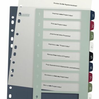 Leitz Style A4 Index Extra Wide 1 10 Printable 12370000 Pack 10 Fusion Office