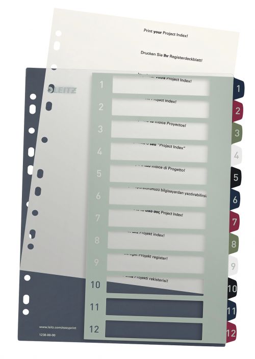 Leitz Style A4 Index Extra Wide 1 12 Printable 12380000 Pack 10 Fusion Office