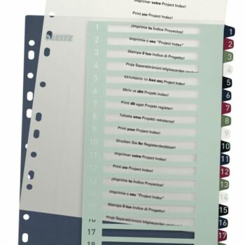 Leitz Style A4 Index Extra Wide 1 20 Printable 12390000 Pack 6 Fusion Office