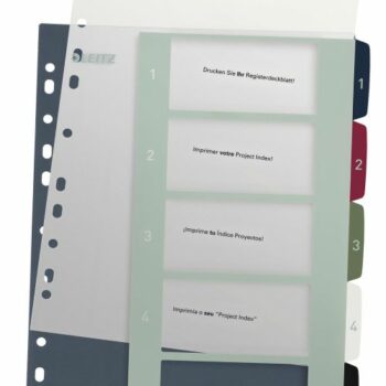 Leitz Style A4 Index Extra Wide 1 5 Printable 12350000 Pack 20 Fusion Office