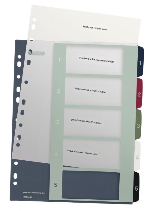 Leitz Style A4 Index Extra Wide 1 5 Printable 12350000 Pack 20 Fusion Office