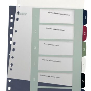 Leitz Style A4 Index Extra Wide 1 6 Printable 12360000 Pack 20 Fusion Office