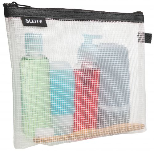 Leitz Water Resistant Travel Pouches Cosmetic Black 40140095 Pack 10 Fusion Office