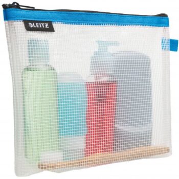 Leitz Water Resistant Travel Pouches Cosmetic Blue 40140036 Pack 10 Fusion Office