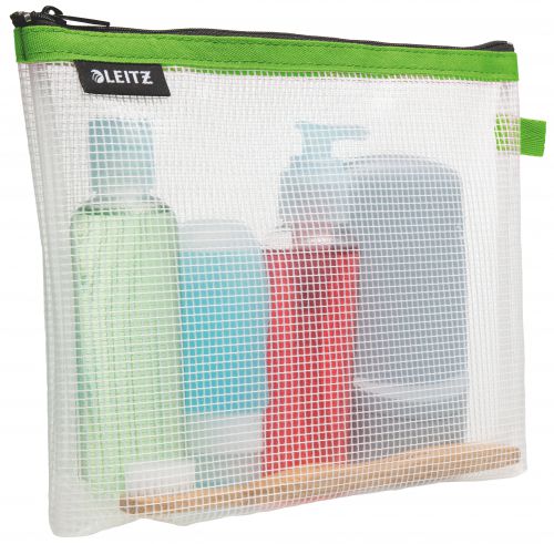 Leitz Water Resistant Travel Pouches Cosmetic Green 40140054 Pack 10 Fusion Office