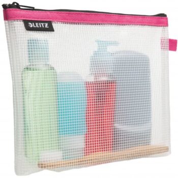 Leitz Water Resistant Travel Pouches Cosmetic Pink 40140023 Pack 10 Fusion Office