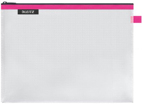 Leitz Water Resistant Travel Pouches Large Pink 40260023 Pack 10 Fusion Office