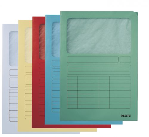 Leitz Window Folders A4 Assorted Colours 39500099 Pack 100 Fusion Office