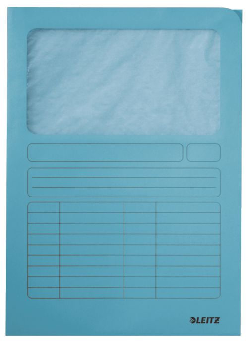 Leitz Window Folders A4 Light Blue 39500030 Pack 100 Fusion Office