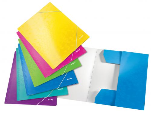Leitz Wow 3 Flap Card Folders Assorted 39821099 Pack 6 Fusion Office