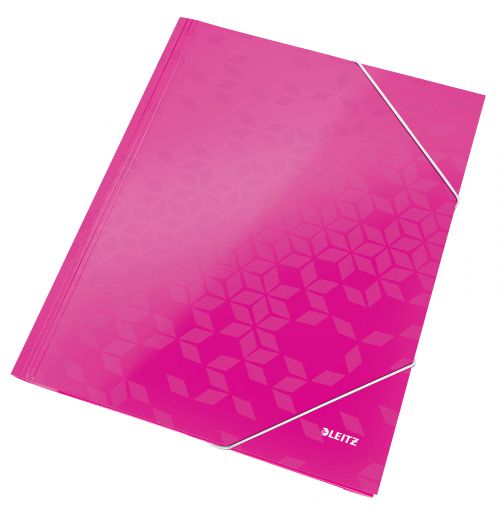 Leitz Wow 3 Flap Card Folders Pink 39820023 Pack 10 Fusion Office