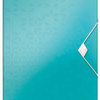 Leitz Wow 3 Flap Polypropylene Folders Ice Blue 45990051 Pack 10 Fusion Office