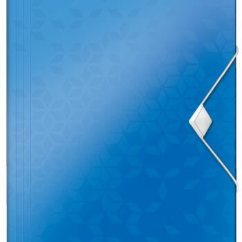 Leitz Wow 3 Flap Polypropylene Folders Metallic Blue 45990036 Pack 10 Fusion Office