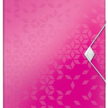 Leitz Wow 3 Flap Polypropylene Folders Metallic Pink 45990023 Pack 10 Fusion Office