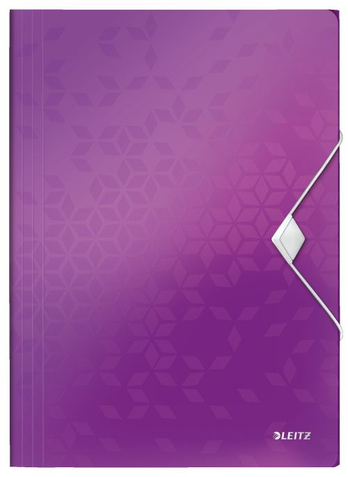 Leitz Wow 3 Flap Polypropylene Folders Purple 45990062 Pack 10 Fusion Office