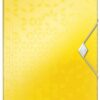 Leitz Wow 3 Flap Polypropylene Folders Yellow 45990016 Pack 10 Fusion Office