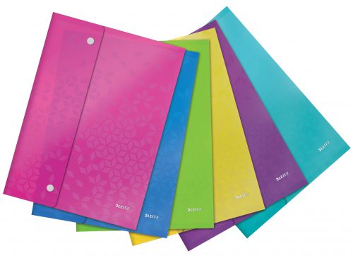 Leitz Wow A4 Document Wallets Assorted 44690099 Pack 6 Fusion Office