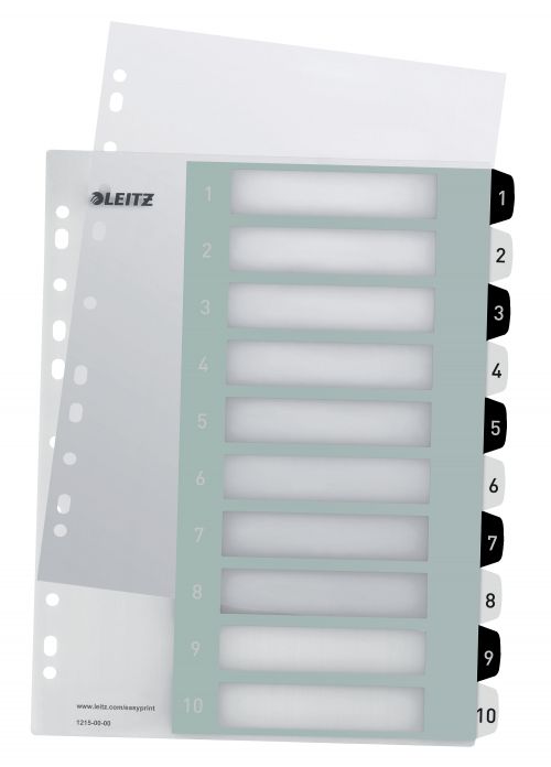 Leitz Wow A4 Index Extra Wide 1 10 Printable 12150000 Pack 10 Fusion Office