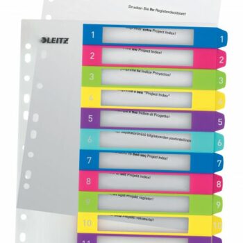 Leitz Wow A4 Index Extra Wide 1 12 Polypropylene 12440000 Pack 10 Fusion Office