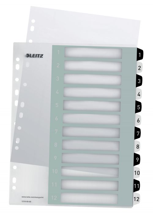 Leitz Wow A4 Index Extra Wide 1 12 Printable 12160000 Pack 10 Fusion Office