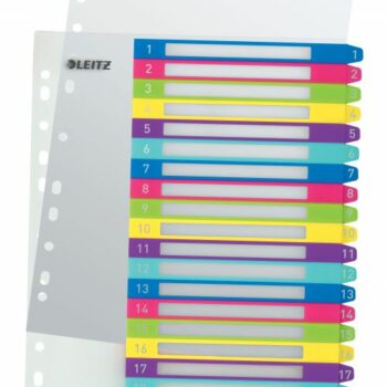Leitz Wow A4 Index Extra Wide 1 20 Polypropylene 12450000 Pack 6 Fusion Office