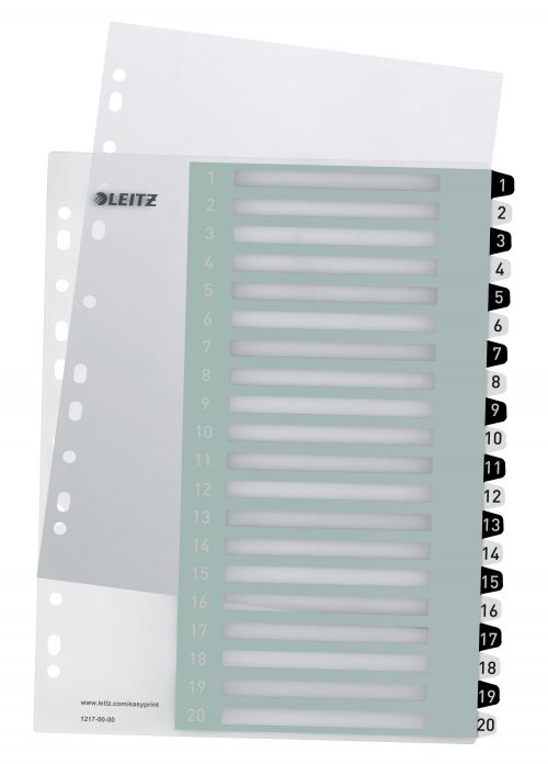 Leitz Wow A4 Index Extra Wide 1 20 Printable 12170000 Pack 6 Fusion Office