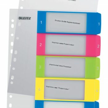 Leitz Wow A4 Index Extra Wide 1 5 Polypropylene 12410000 Pack 20 Fusion Office
