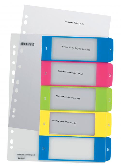 Leitz Wow A4 Index Extra Wide 1 5 Polypropylene 12410000 Pack 20 Fusion Office