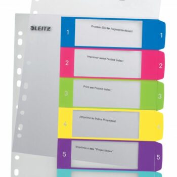 Leitz Wow A4 Index Extra Wide 1 6 Polypropylene 12420000 Pack 20 Fusion Office