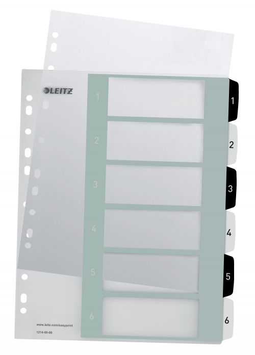 Leitz Wow A4 Index Extra Wide 1 6 Printable 12140000 Pack 20 Fusion Office