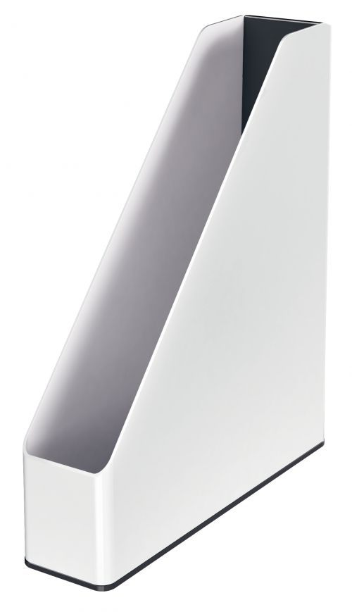 Leitz Wow Dual Colour Magazine File White Black 53621095 Fusion Office