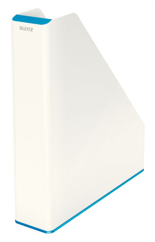 Leitz Wow Dual Colour Magazine File White Blue 53621036 Fusion Office