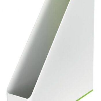 Leitz Wow Dual Colour Magazine File White Green 53621054 Fusion Office