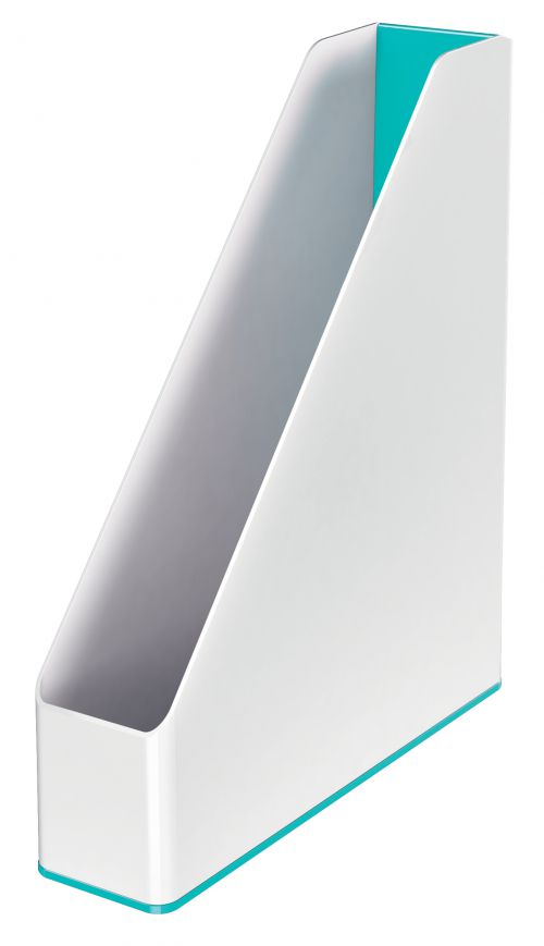 Leitz Wow Dual Colour Magazine File White Ice Blue 53621051 Fusion Office