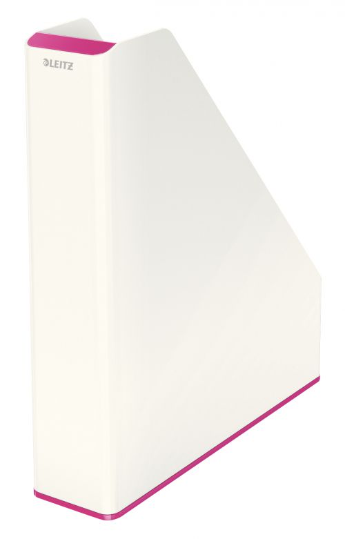 Leitz Wow Dual Colour Magazine File White Pink 53621023 Fusion Office