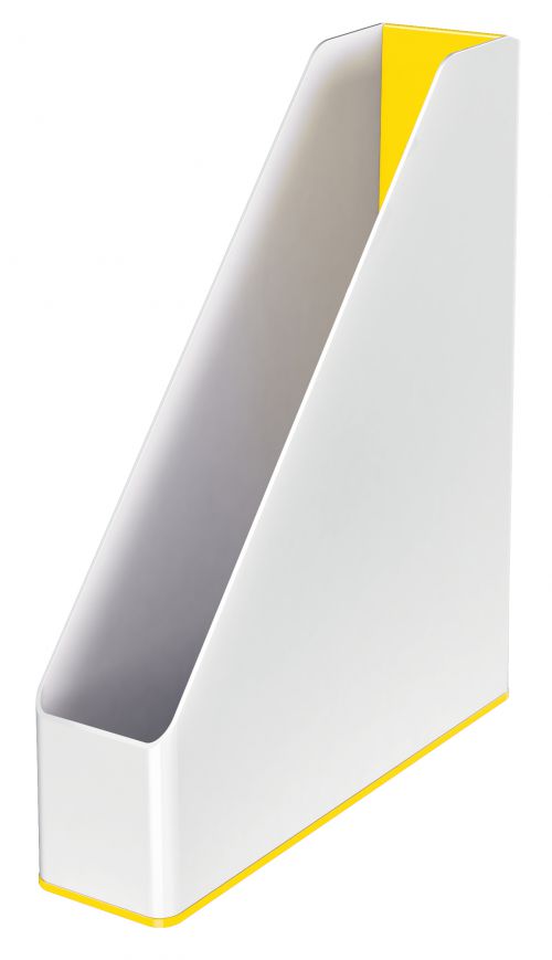Leitz Wow Dual Colour Magazine File White Yellow 53621016 Fusion Office