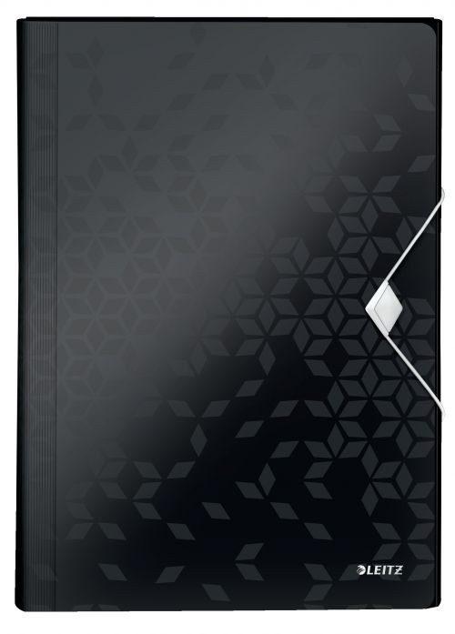 Leitz Wow Expanding Organiser Files Black 45890095 Pack 5 Fusion Office