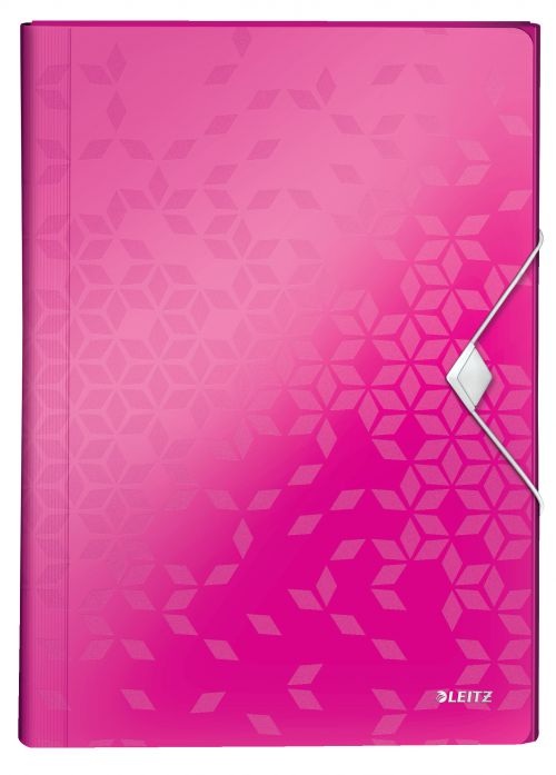 Leitz Wow Expanding Organiser Files Metallic Pink 45890023 Pack 5 Fusion Office
