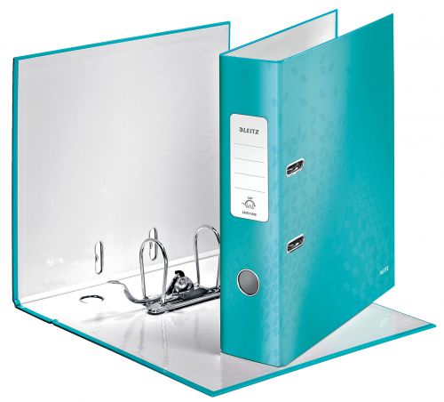 Leitz Wow Laminated Lever Arch Files Ice Blue 10054051 Pack 5 Fusion Office