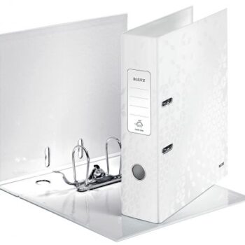 Leitz Wow Laminated Lever Arch Files Pearl White 10054001 Pack 5 Fusion Office