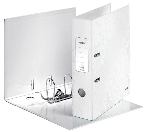 Leitz Wow Laminated Lever Arch Files Pearl White 10054001 Pack 5 Fusion Office