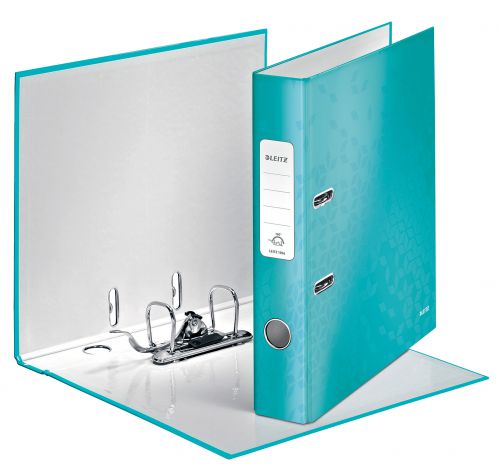 Leitz Wow Lever Arch Files 50mm Ice Blue 10060051 Pack 10 Fusion Office