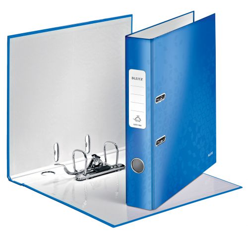 Leitz Wow Lever Arch Files 50mm Metallic Blue 10060036 Pack 10 Fusion Office