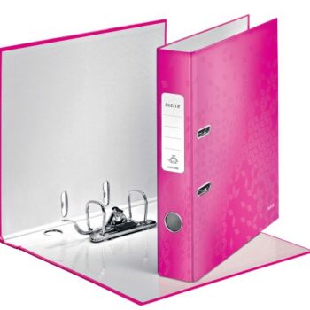 Leitz Wow Lever Arch Files 50mm Metallic Pink 10060023 Pack 10 Fusion Office