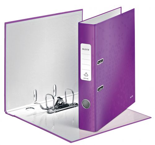 Leitz Wow Lever Arch Files 50mm Purple 10060062 Pack 10 Fusion Office