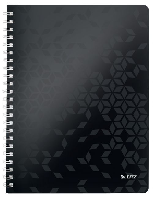 Leitz Wow Notebook A4 Polyprop Cover Black 46370095 Pack 6 Fusion Office