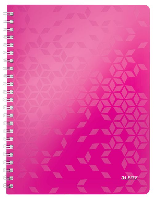 Leitz Wow Notebook A4 Polypropylene Cover Pink 46370023 Pack 6 Fusion Office