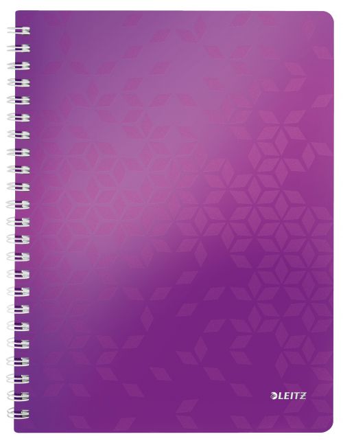Leitz Wow Notebook A4 Polypropylene Cover Purple 46370062 Pack 6 Fusion Office